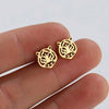 Stainless Steel Tiger Head Stud Earrings