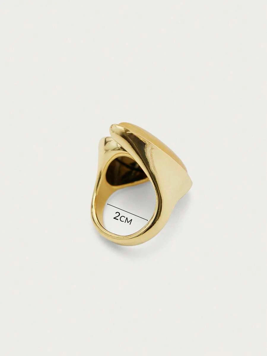 Glisma Gold Plated Geometric Open Ring