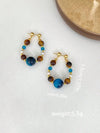 Retro Chinese Style Blue Beaded Earrings