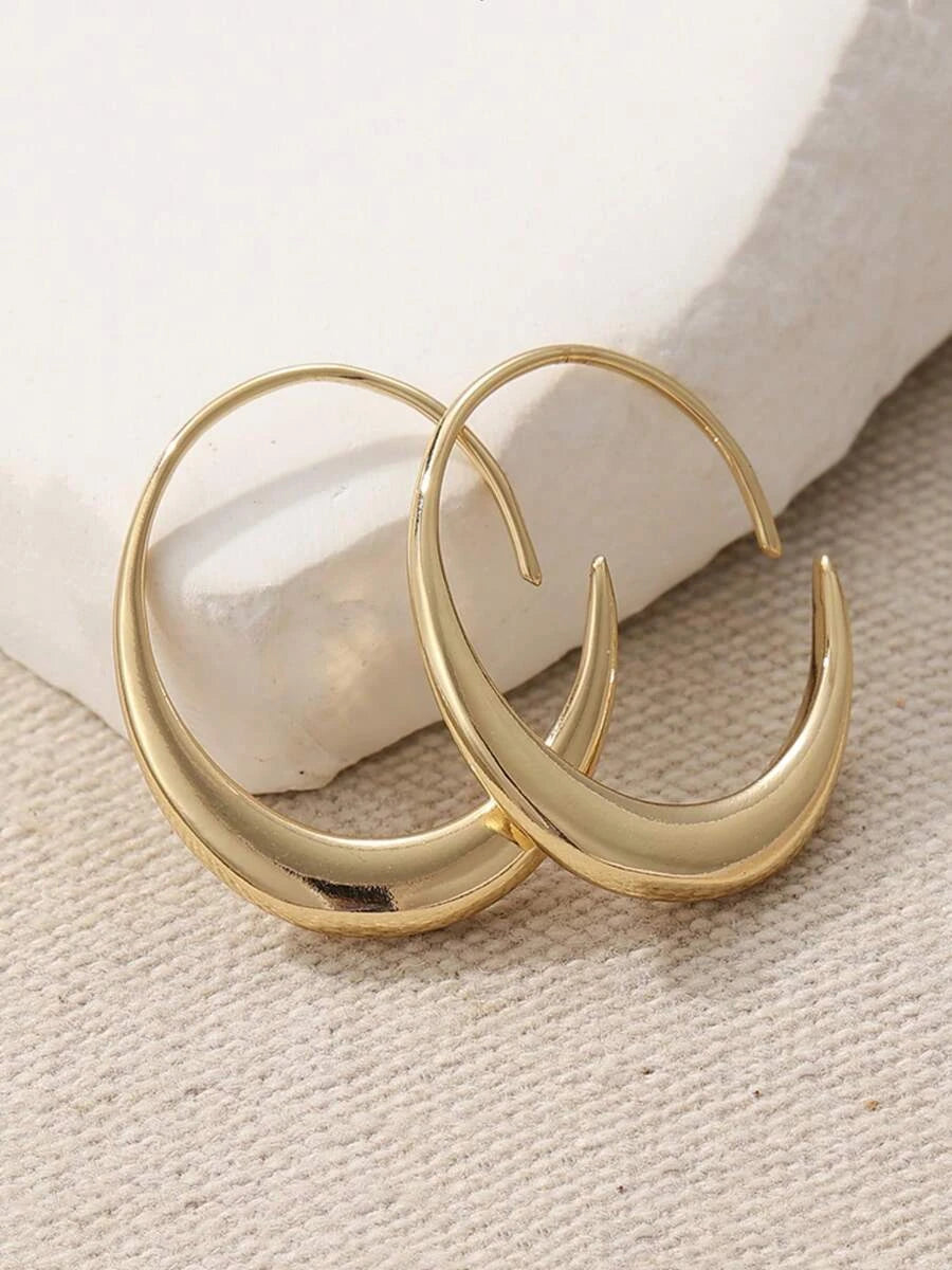 Vintage Copper Round Hoop Earrings