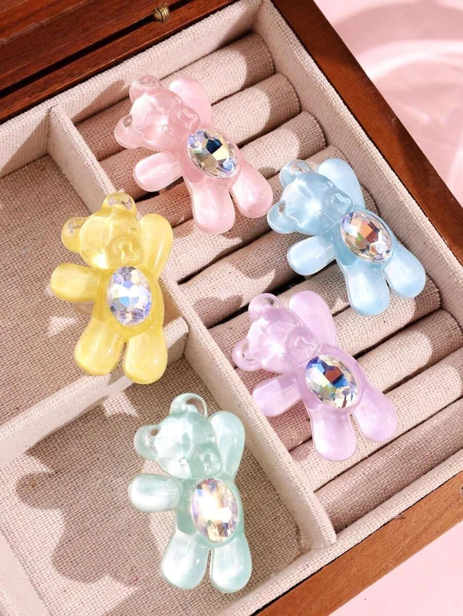 Colorful Asymmetrical Bubble Resin Ring