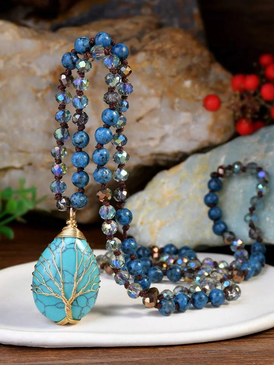 Bohemian Turquoise Beaded Necklace