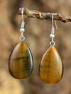 Vintage Tiger Eye Teardrop Earrings