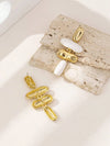 Asymmetrical Geometric Enamel Drop Earrings