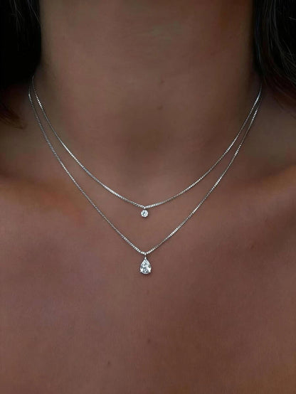 Minimalist Water Drop Double Layer Pendant Necklace