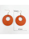 Vintage Wooden Round Hollow Out Earrings