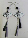 Chinese Style Folding Fan Pearl Earrings