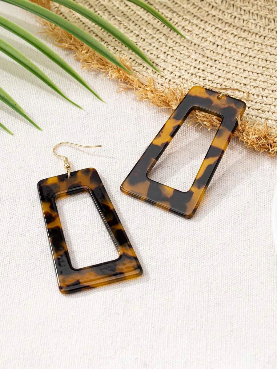 Colorful Geometric Square Drop Earrings