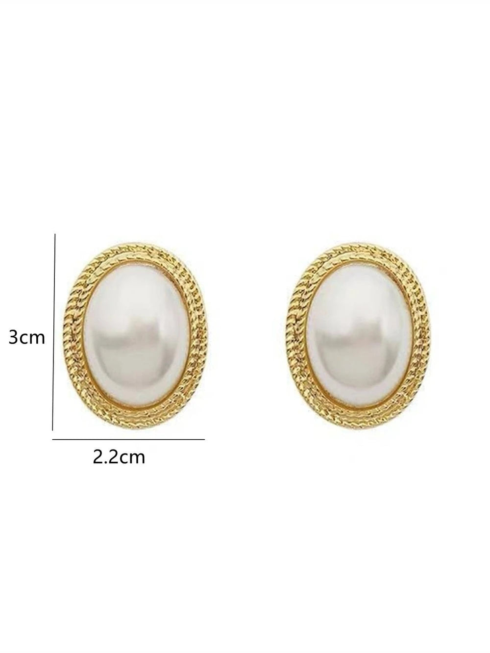 French Vintage Faux Pearl Stud Earrings