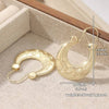 Classic Vintage Gold Carved Round Earrings