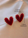 Vintage Oil Drip Heart Stud Earrings