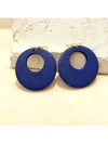 Vintage Wooden Hollow Round Earrings
