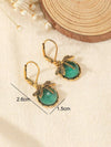 Vintage Dragonfly Green Crystal Pendant Earrings
