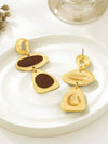 French Vintage Enamel Asymmetrical Drop Earrings