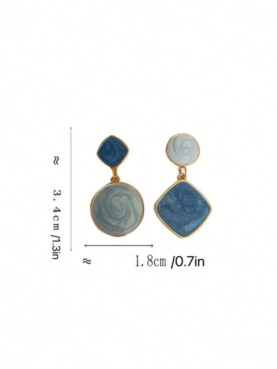 Two Tone Drop Earrings
