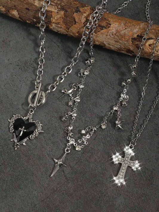 Gothic Punk Layered Necklace Set