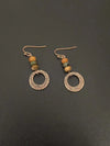 Vintage Bohemian Bronze Hammered Disc Earrings
