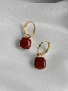 French Vintage Geometric Copper Earrings