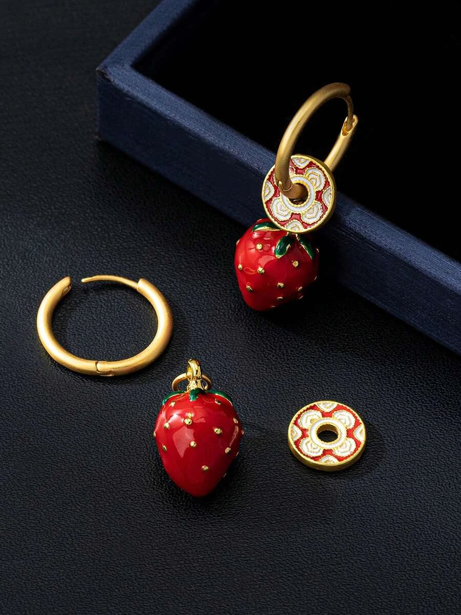 Enamel Geometric Hoop Earrings