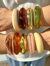 Vintage Geometric Resin Bangle Set