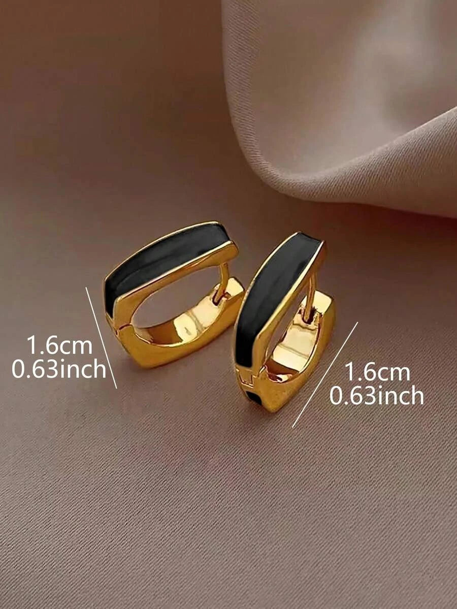 Minimalist Geometric Copper Hoop Earrings