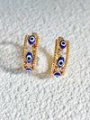 Gold Plated Crystal Demon Eye Earrings