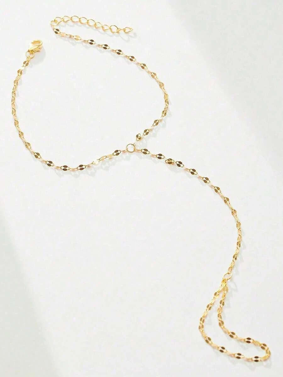 Gold Lip Chain Knuckle Bracelet