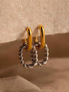 Minimalist Bicolor Oval Earrings