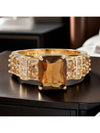 Square Cubic Zirconia Gold Copper Ring