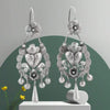 Silvery Sacred Heart Dangle Earrings