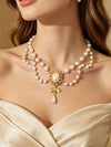 Retro Baroque Faux Pearl Tassel Necklace