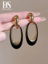 Burgundy Oval Drop Earrings