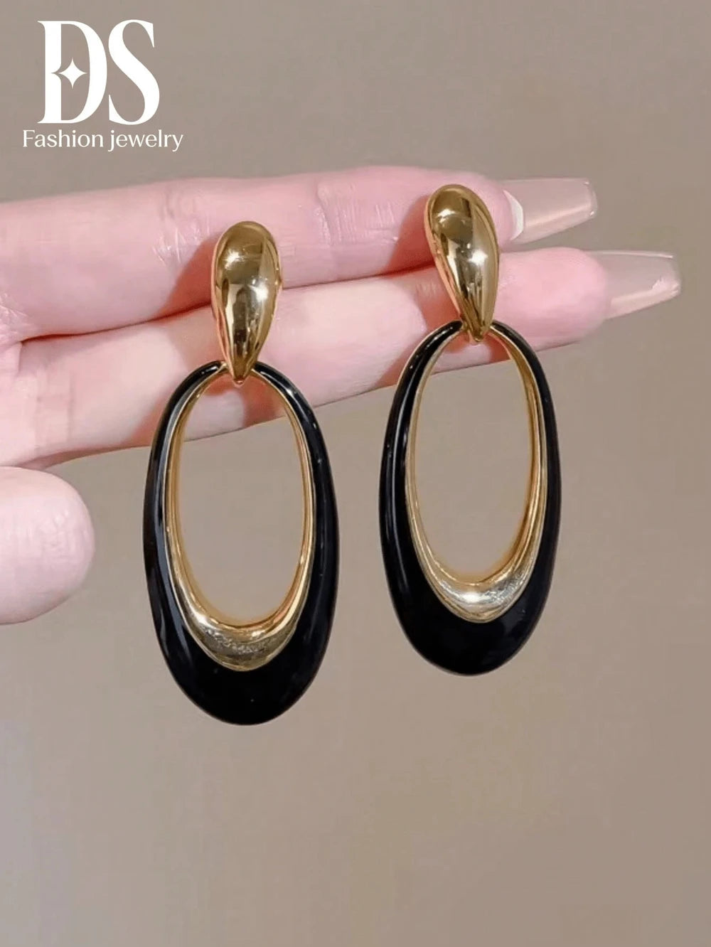 Burgundy Oval Drop Earrings