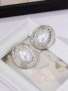 Geometric Textured Pearl Drop Earrings
