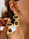French Vintage Enamel Asymmetrical Drop Earrings