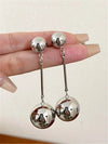 Metallic Ball Tassel Drop Earrings
