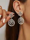 Vintage Style Asymmetrical Spiral Drop Earrings