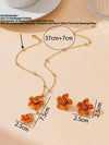 Handmade Orange Floral Jewelry Set