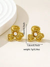 Flower Shaped Faux Pearl Stud Earrings