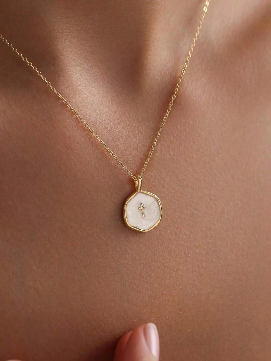 Gold Cross Pendant Necklace