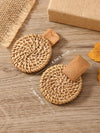 European Boho Rattan Drop Earrings