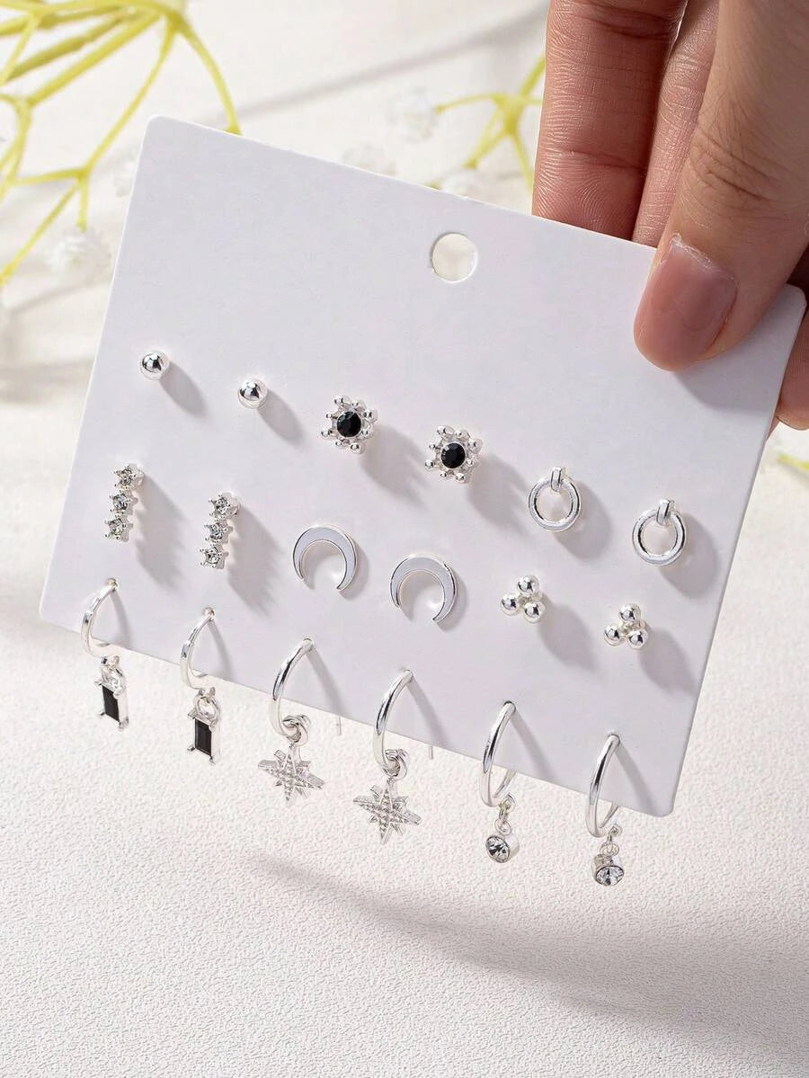 Silver Mini Delicate Earrings Set