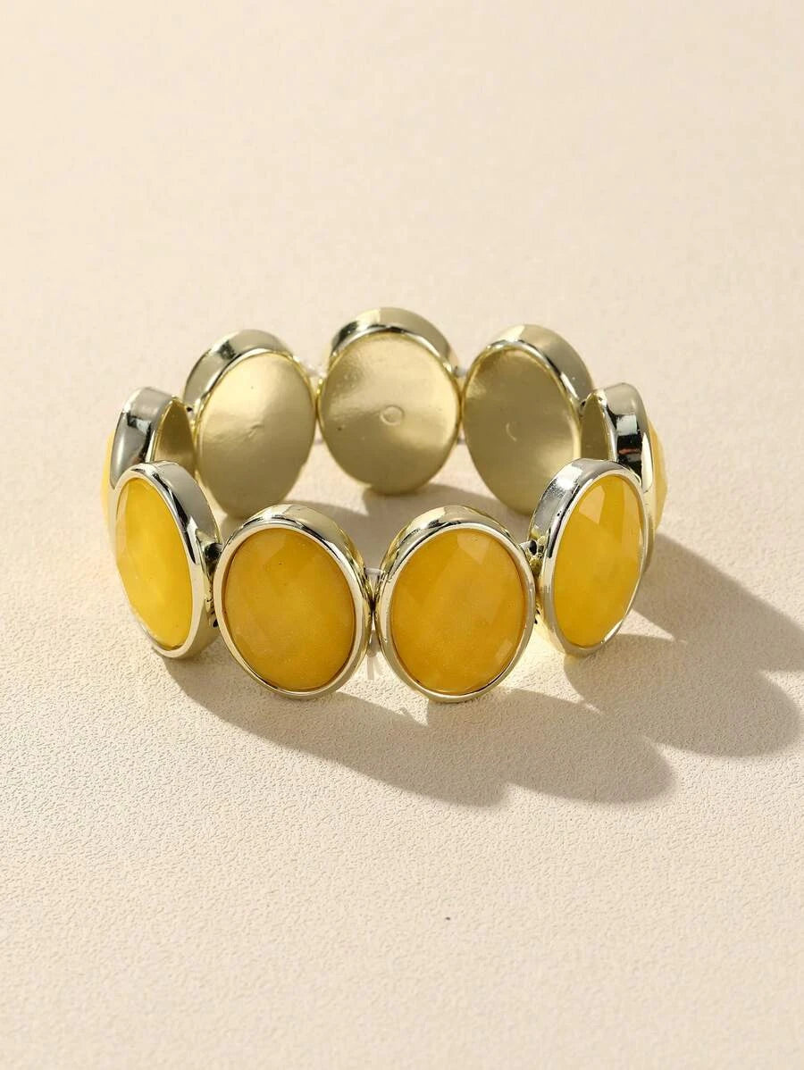 Oval Decor Beaded Bracelet