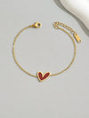 Gold Plated Stainless Steel Asymmetrical Heart Bracelet