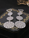Gold Floral Vine Leaf Pendant Earrings