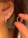 Burgundy Geometric Hoop Earrings