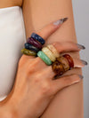 Vintage Acrylic Fashion Rings Set