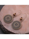 Vintage Carved Flower Dangle Earrings