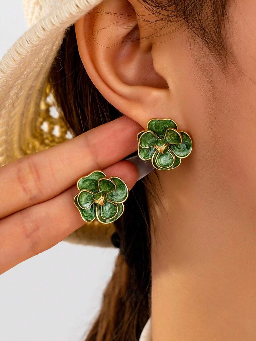 Vintage Floral Stud Earrings