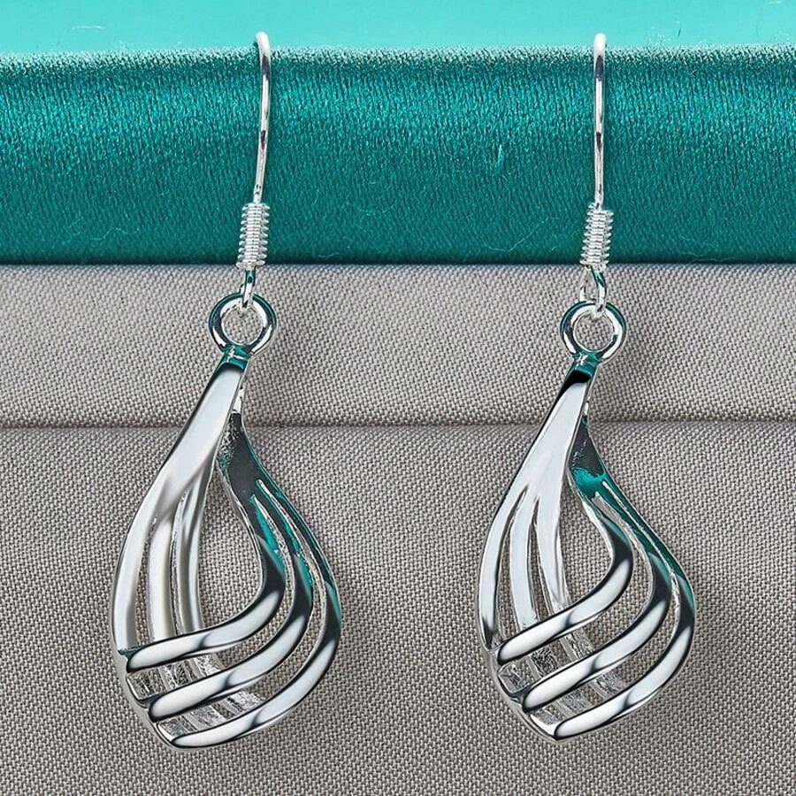 Twisted Wave Teardrop Earrings